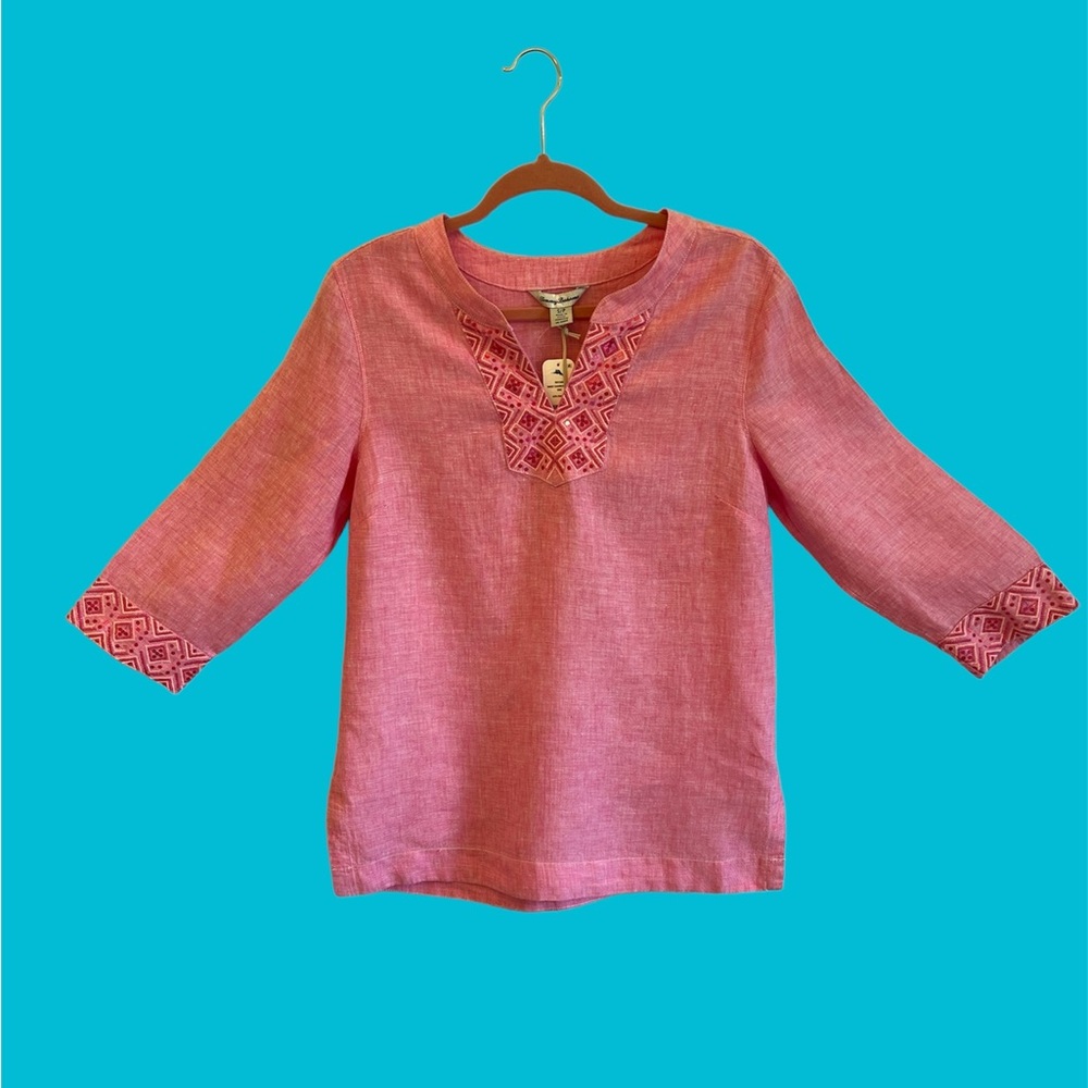 🌷 Tommy Bahama Sunset Linen Tunic - Picture 3 of 10